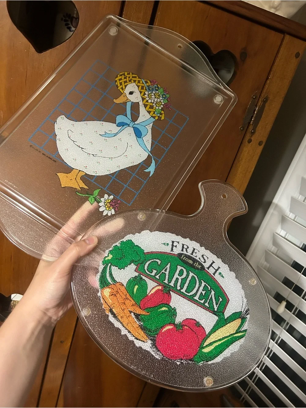 Vintage Goose & Fresh Garden Decorative Cutting Boards - Set of 2